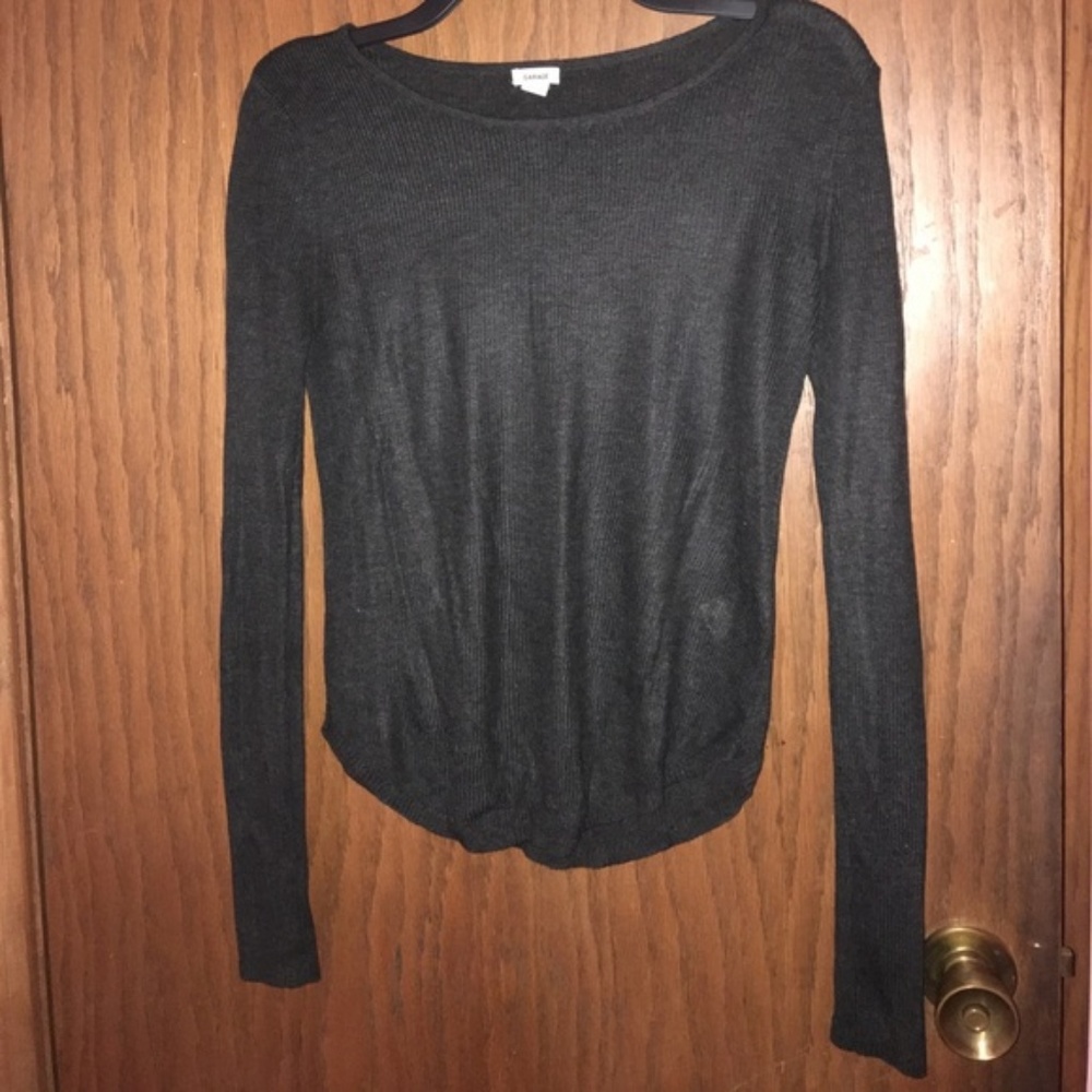 Garage gray long sleeve top